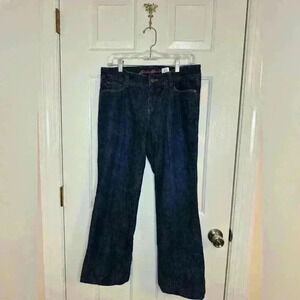 Eddie Bauer jeans 8p blue green flannel lined